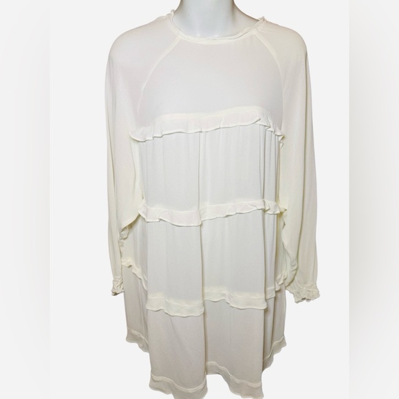 Reformation Victoria DressElegant Ivory Ruffle Dress - Picture 5 of 10